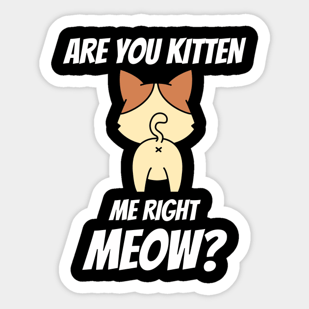 Are You Kitten Me Right Meow Sticker by Pink Panda Creations